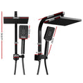 Cefito 8in Rain Shower Head Set Handheld Square High Pressure Black