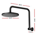 Rain Shower Head 9'' Black High Pressure Overhead Swivel