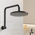 Rain Shower Head 9'' Black High Pressure Overhead Swivel