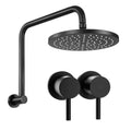 Cefito 9'' Rain Shower Head Wall Tap Twin Swivel Bathroom