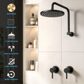 Cefito 9'' Rain Shower Head Wall Tap Twin Swivel Bathroom