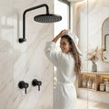 Cefito 9'' Rain Shower Head Wall Tap Twin Swivel Bathroom