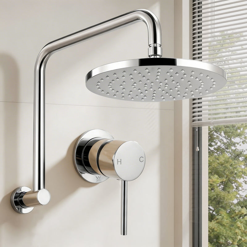 Cefito 9in Rain Shower Head Wall Mixer Tap Silver