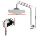 Cefito 9in Rain Shower Head Wall Mixer Tap Silver