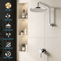 Cefito 9in Rain Shower Head Wall Mixer Tap Silver