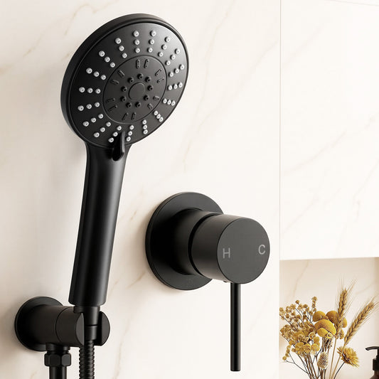 Cefito 4.5" Round Handheld Shower Head with Mixer Tap