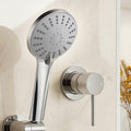 Cefito 4.5 Handheld Shower Head Round Silver Wall Mixer