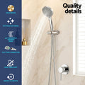 Cefito 4.5 Handheld Shower Head Round Silver Wall Mixer