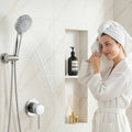 Cefito 4.5 Handheld Shower Head Round Silver Wall Mixer