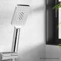 Handheld Shower Head 3 Spray Modes High Pressure Square Chrome