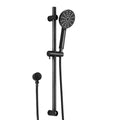 Handheld Shower Head 3 Modes High Pressure 4.7'' Black Wall Holder