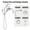 Cefito High-Pressure Shower Heads with Anti-burst 1.5m Hose & 304 S.S Rail, Ideal for Bathroom Upgrades and Pet Washing, 10 Inch Rain & 3-Function Combo