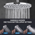 Cefito High-Pressure Shower Heads with Anti-burst 1.5m Hose & 304 S.S Rail, Ideal for Bathroom Upgrades and Pet Washing, 10 Inch Rain & 3-Function Combo