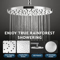Cefito High-Pressure Shower Heads with Anti-burst 1.5m Hose & 304 S.S Rail, Ideal for Bathroom Upgrades and Pet Washing, 10 Inch Rain & 3-Function Combo