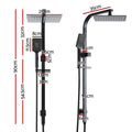 10'' Rain Shower Head Set Handheld Square Black High Pressure
