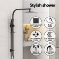 10'' Rain Shower Head Set Handheld Square Black High Pressure