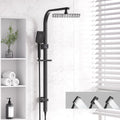 10'' Rain Shower Head Set Handheld Square Black High Pressure
