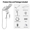 Cefito High-Pressure Rain Shower Head with Handheld, Gear-Lock Anti-Sag Arm for Family Spa, 12