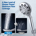 Cefito High Pressure 9 Settings Shower Heads, One-Hand Control & Anti-Clog TPR Nozzles for Apartments, Large 4.7in Face Removes Chlorine