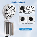Cefito High Pressure 9 Settings Shower Heads, One-Hand Control & Anti-Clog TPR Nozzles for Apartments, Large 4.7in Face Removes Chlorine