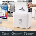 DEVANTI 8L Small Tabletop Paper Shredder 4 Sheet P4 Cross Cut Home Office
