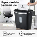 Devanti 12L Cross-Cut Shredder 8-Sheet Paper Home Office