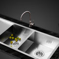 Cefito Double Bowl Kitchen Sink 111x45cm Stainless Steel Silver