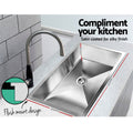 Cefito Kitchen Sink 70x45cm Stainless Steel Single Bowl