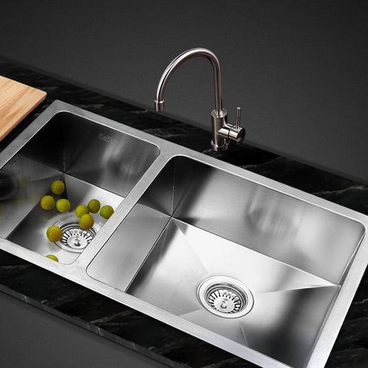 Cefito Kitchen Sink 71x45cm Stainless Steel Double Bowl