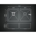 Cefito 77x45cm Stainless Steel Double Bowl Kitchen Sink