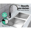 Cefito 77x45cm Stainless Steel Double Bowl Kitchen Sink