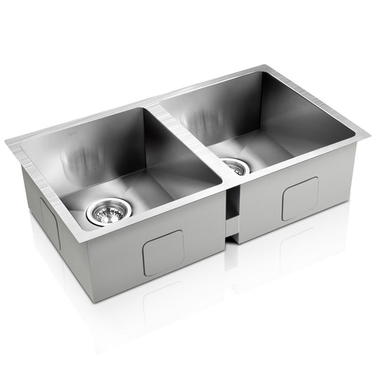 Cefito 77x45cm Stainless Steel Double Bowl Kitchen Sink
