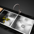 Cefito Kitchen Sink 86x44cm Double Bowl Stainless Steel Silver