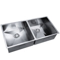 Cefito Kitchen Sink 86x44cm Double Bowl Stainless Steel Silver