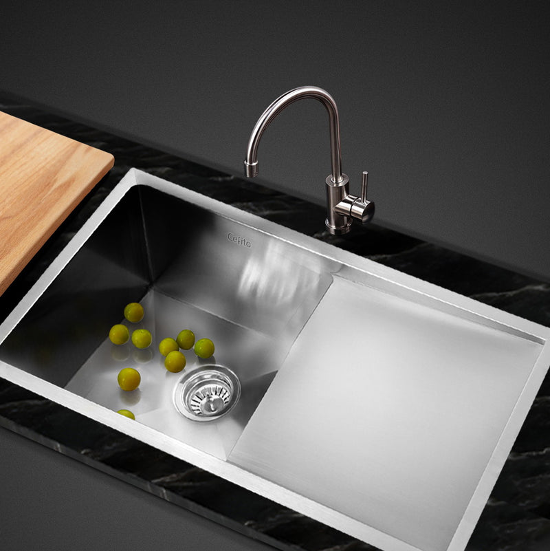 Cefito Kitchen Sink 87x45cm Stainless Steel Single Bowl