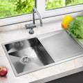 Cefito Kitchen Sink 87x45cm Stainless Steel Single Bowl