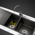 Cefito Kitchen Sink 100x45cm Double Bowl Nano Black Stainless