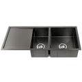 Cefito Kitchen Sink 100x45cm Double Bowl Nano Black Stainless