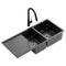Cefito Stainless Steel Sink 100x45CM Double Bowl Pull Out Tap