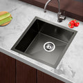 Cefito 44x44cm Stainless Steel Kitchen Sink Single Bowl Black
