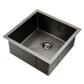 Cefito 44x44cm Stainless Steel Kitchen Sink Single Bowl Black