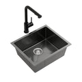 Cefito 44x44cm Stainless Steel Sink Black Pull Out Mixer Tap