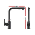 Cefito 44x44cm Stainless Steel Sink Black Pull Out Mixer Tap