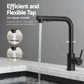 Cefito 44x44cm Stainless Steel Sink Black Pull Out Mixer Tap