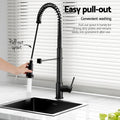 Cefito Stainless Steel Sink 51x45cm Single Bowl Black Mixer Tap