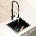 Cefito Stainless Steel Sink 51x45cm Single Bowl Black Mixer Tap