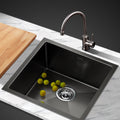 Cefito Kitchen Sink 51x45cm Stainless Steel Single Bowl Black
