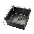 Cefito Kitchen Sink 51x45cm Stainless Steel Single Bowl Black