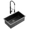 Cefito Stainless Steel Sink 70x45cm Single Bowl Pull Out Mixer
