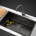 Cefito Kitchen Sink 70x45cm Stainless Steel Single Bowl Black